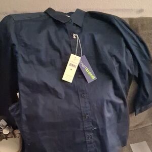 Smarttrend Women's Navy Button Down Shirt